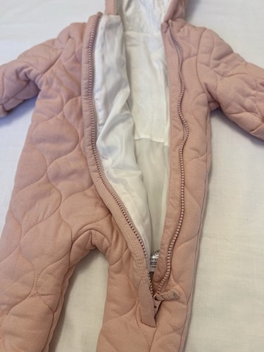 George light pink quilted pram suit for baby girls age 3-6 months - Picture 2 of 11