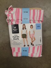 Members Mark Girls 2 Pack Pull On Shorts 6/6x