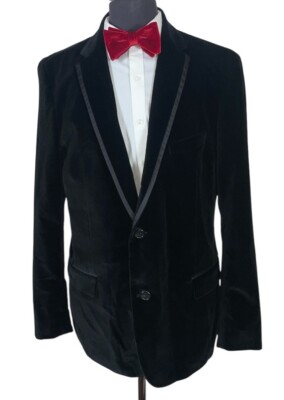 HUGO BOSS AMORO BLACK VELVET DINNER SMOKING JACKET SZ 43