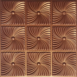 Styrofoam Lima 20/" x 20/" Antique Bronze Brown Ceiling Tiles Glue Up
