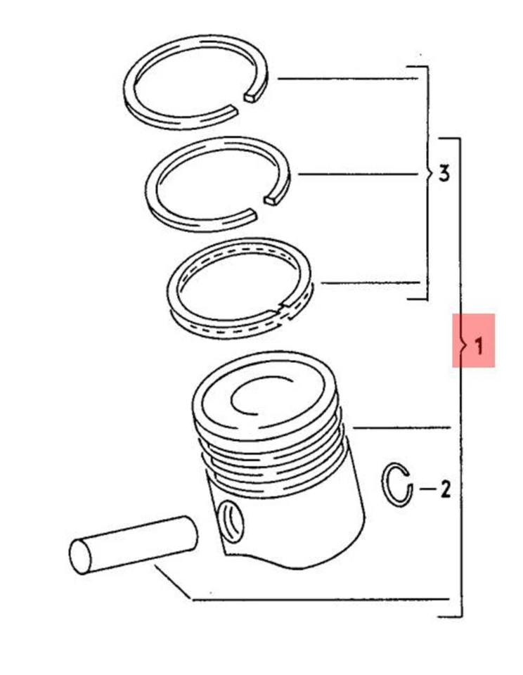Genuine Volkswagen Piston Complete NOS Audi 80 90 quattro Coupe 89 8A 034107065F - Image 2 of 2