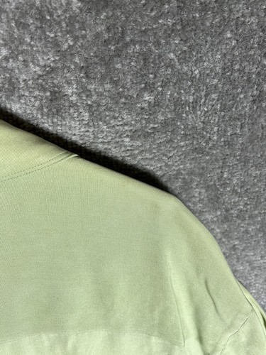 Consensus Sportswear Silk Short Sleeve Button Up Shirt Mens Large Green Pocket - Picture 14 of 14