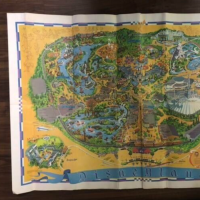 Vintage 1968 USA Disneyland Map Park Resort Guide Map 30 in