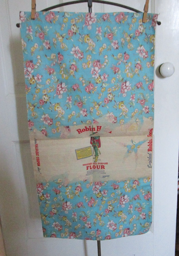 Vintage Flour Sack Fabric pink yellow aqua unopened - Bild 2 von 11