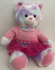 Build A Bear Workshop BAB Cat Kitty Pastel Tie Dyed 16" Plush Stuffed Animal