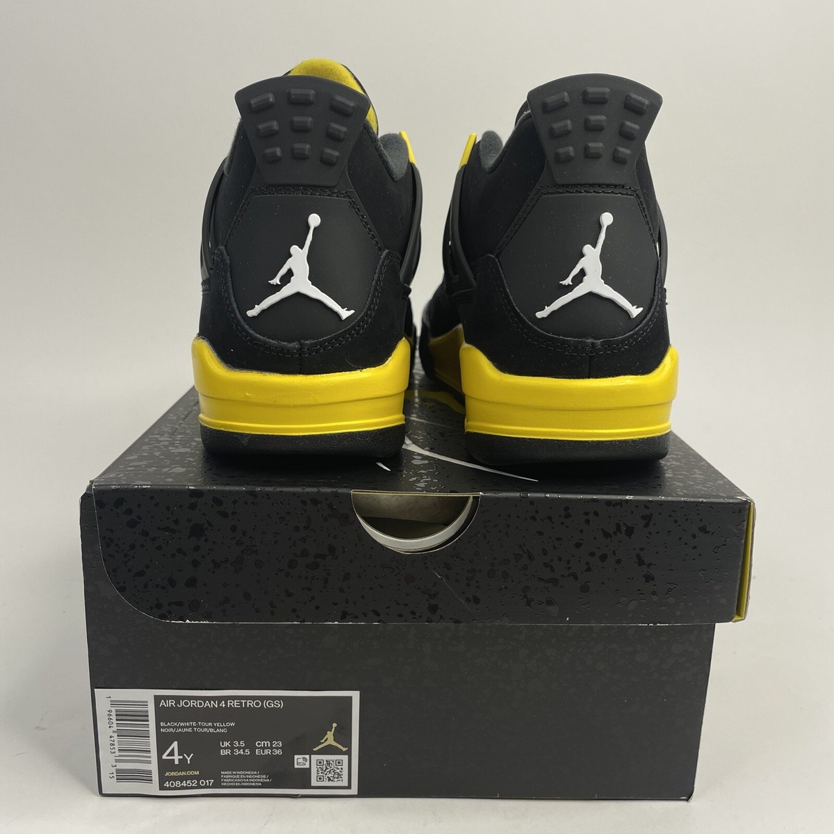 Nike Air Jordan 4 Retro GS “Thunder/Tour Yellow” 408452-017 Nike Air Jordan 4 Retro GS “Thunder/Tour Yellow” 408452-017