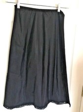 Vintage Very Rare Opera Brand Black Taffeta Half Slip Petticoat Size Small
