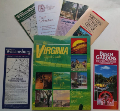 VTG Virginia Visitor Guidebook. 1987 Tourism Travel. Lot of 7. original envelope