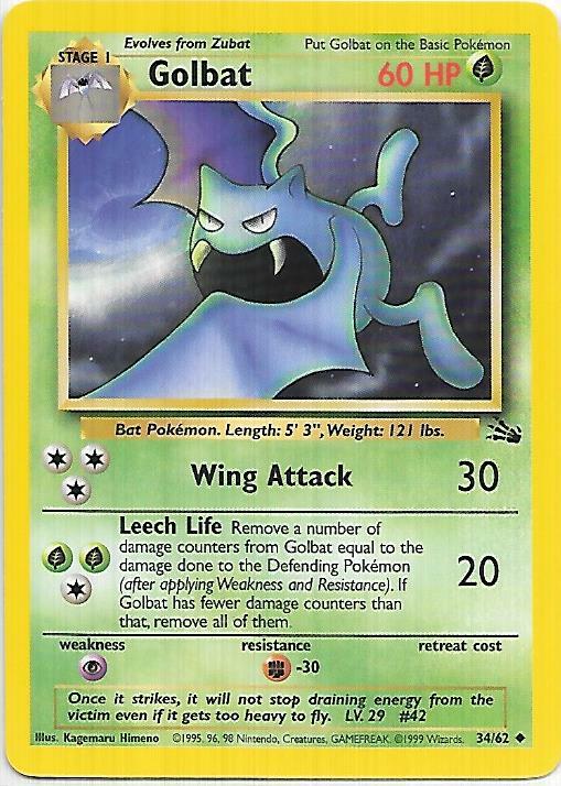【PSA10】ゴルバット 英語 34/62 golbat GOLBAT 34/62 Fossil UNLIMITED Pokemon Card EX | eBay