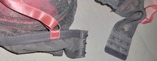 Rampage Intimates Lined Pink Grey Lace Overlay Underwire TShirt Bra Size 38D VGC - Picture 6 of 8