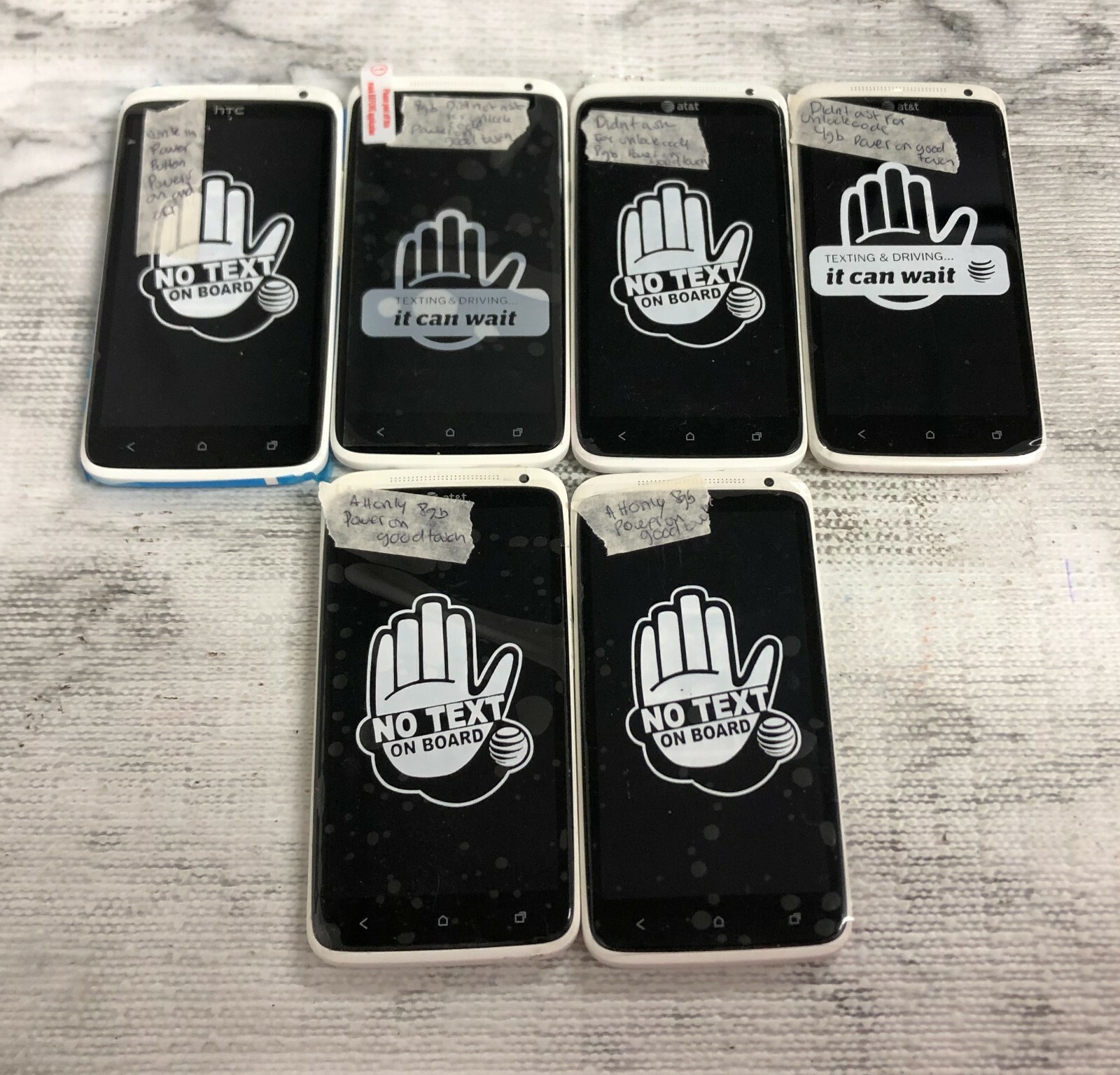 *LOT OF 6 HTC ONE X PJ83100 4GB/8GB (AT&T) WHITE -GOOD COND.| FOR P@RTS/REPAIR Popularna cena specjalna