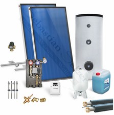 Solaranlage komplett Solarpaket Solarthermie Warmwasser m. Speicher 2,38-14,28m²