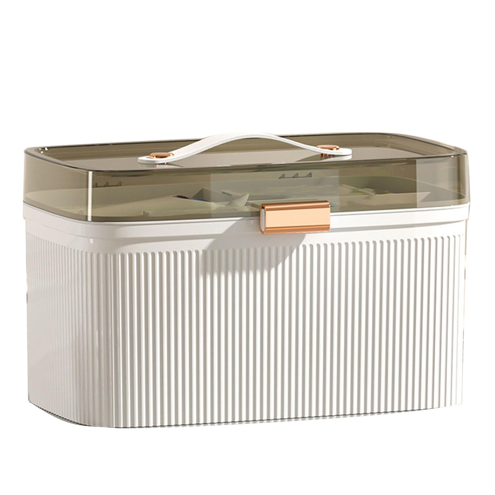 Medicine Box, First Aid Case Portable PP Material Transparent Security Lock S...