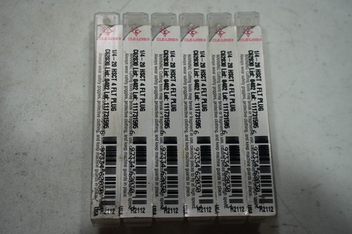 CLELINE 1/4-20 0402 HSS CUT THREAD HAND TAPS PLUG CHAMFER,1P/PK,24 PKS,FREE SHIP - Picture 2 of 2