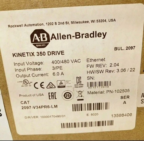 ALLEN BRADLEY 2097-V34PR6-LM/A Kinetex 350 Servo Driver 2097V34PR6LM NEW IN BOX - Picture 2 of 4