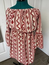 Size extra large red and cream dress