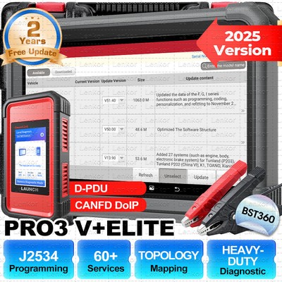 2025 LAUNCH X431 PRO3S+ Elite PRO5 Car Diagnostic Scanner Programming ECU Coding