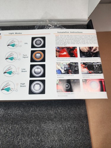 HWSTAR 7" Halo Starry Dragon Eye 1000% Bright Anti Glare Led Headlights 6000K - Picture 8 of 20