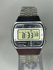 Vintage Timex Quartz Digital Chronograph Dual Time Silver Stainless Steel Watch