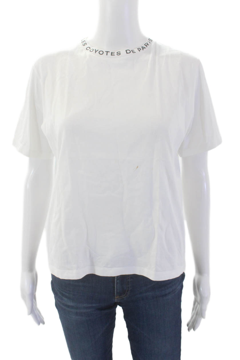 Les Coyotes De Paris Girls Cotton Graphic Trim Short Sleeve TShirt White Size 14Free Shipping in US $100+ Orders | $6.95 Orders Below
