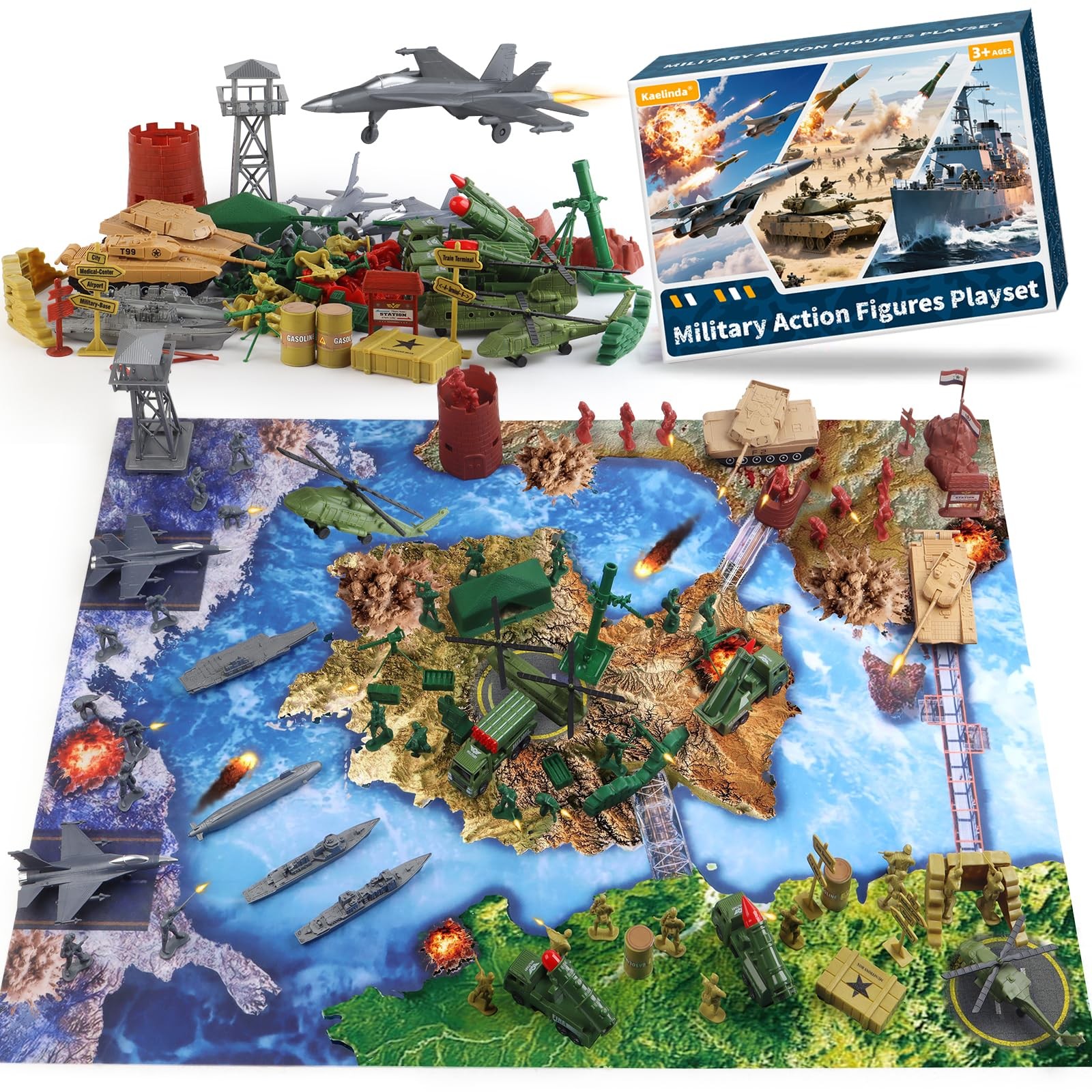 S Playset, Army Toys For Boys Age 4-7 6-8 8-12...