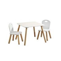 Kesper Kindertisch Set Mit 2 StüHlen Robustes Design Weiß Kinderzimmer