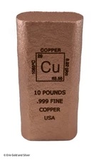 10 Pounds Fine Copper Bar Rectangle Ingot Element Design | 10lbs