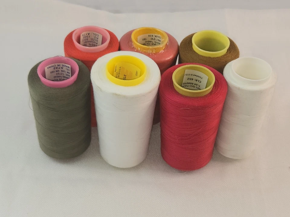 Lot of 7 Mixed Surelock Spools Mixed Color T-27 S/2 Sewing Thread /Cone  - Image 3 of 4