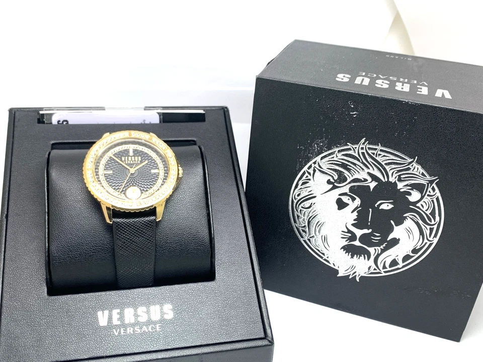 Versus by Versace Women's Watch VSPLM2521 Black Dial Gold Case Leather Band 40mm - Image 3 of 4
