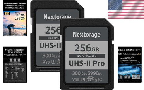 Professional 256GB SDXC Card with 300MB/s Read Speed - Dust, Water, Drop Proof - Picture 2 of 11