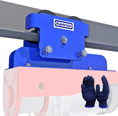 1Ton/2200Lbs I-Beam Trolley for Electric Hoist, Adjustable Manual Trolley Fits 2