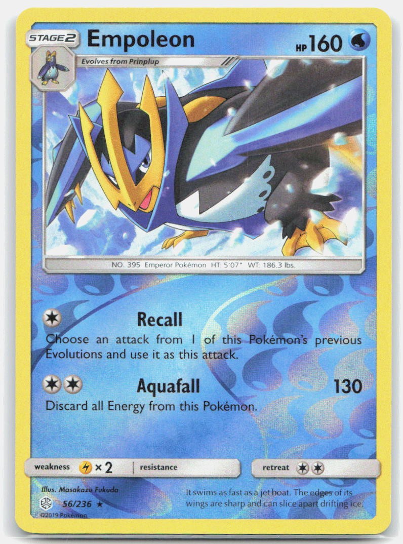 Empoleon 56/236 Rare Cosmic Eclipse Pokemon Reverse Holo NM/M