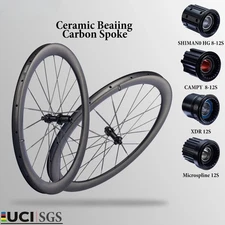700C Gravel Road Bicycle Carbon Spokes Wheelset Center Lock 35/40/50mm Wheels