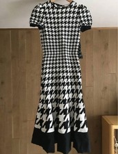 Alexander McQueen Dress XS Houndstooth Pattern Elegant Style 113cm Length