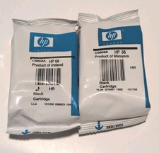 HP 56 Black Inkjet Ink Cartridge C6656A for HP Compatible Models Lot Of 2 