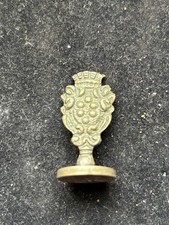 Ornate Vintage Italian Brass Aristocratic Wax Stamp Seal - Butterfly