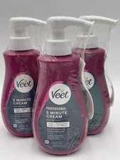 Veet Full Bikini & Pubic Hair Removal 13.5 FL Professional 2 Minute Cream 3 Pack