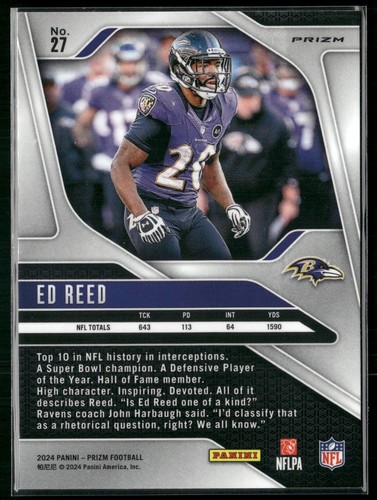 2024 Panini Prizm #27 Ed Reed Green - Picture 2 of 2