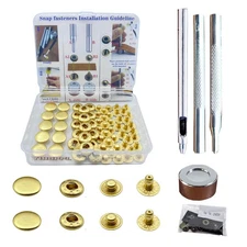 15MM Leather snap Fasteners kit， Brass Metal Button Snaps for Clothes、Jackets...