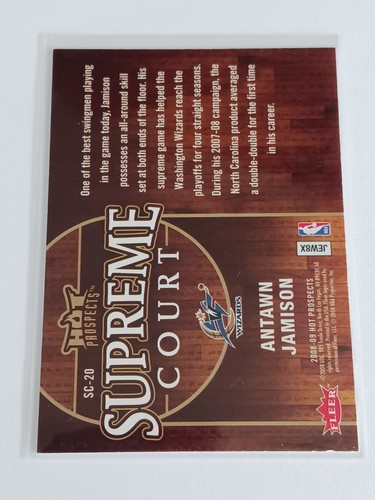 2008-09 Fleer Hot Prospects Antawn Jamison Supreme Court #SC-20 Wizards - Picture 2 of 2