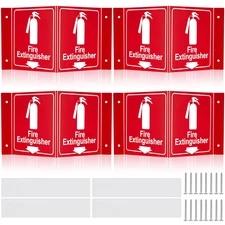 4 Sets 3D Fire Extinguisher Projecting Sign 6.3" X 6.3" Acrylic Fire Extinguishe