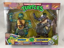 Playmates Toys Teenage Mutant Ninja Turtles 6 Inch Leonardo VS Rocksteady MISB