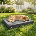 Indestructible 42" Dog Bed for Large Dogs - Waterproof & Chew Proof, Dark Grey