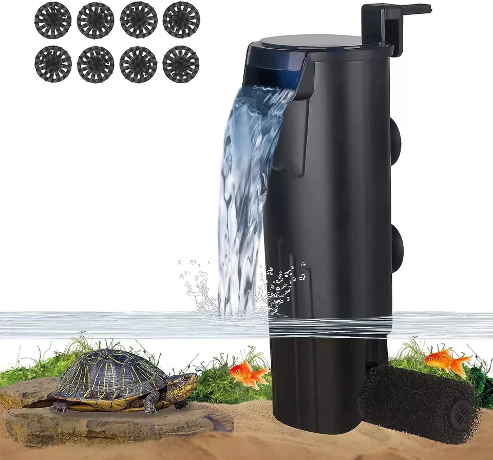 Turtle Tank Filter Aquarium Internal Filter for 3 to 20 Gallon Free shipping - Image 4 of 4