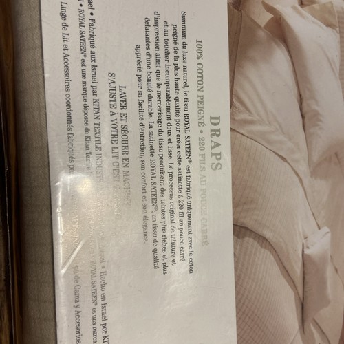 Royal Sateen King Flat Sheet Classic Check 100% Combed Cotton 220 Thread Count - Picture 4 of 9
