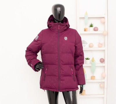Björn Daehlie Daunenjacke Weinrot Puffer Kapuze Wintersport Ski Damen M