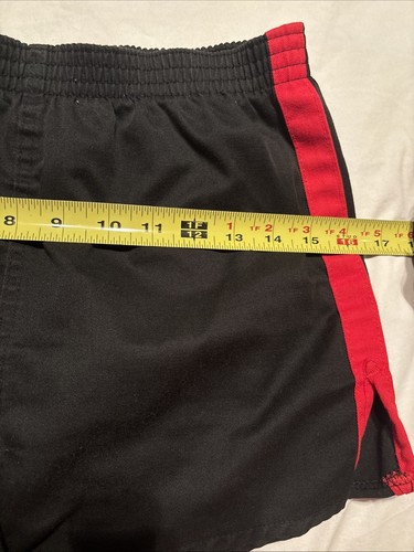 EUC Vintage Junior Größe 3 schwarz rot kurze Shorts sportlich Seitenschlitz Retro 70er - Bild 6 von 9