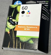HP 60 Black  Tri-Color Ink Cartridges N9H63FN 2Pack Expired 10/2025