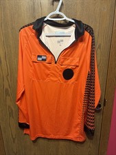 NISOA SOCCER REFEREE ORANGE LONG SLEEVE SHIRT MENS SIZE L