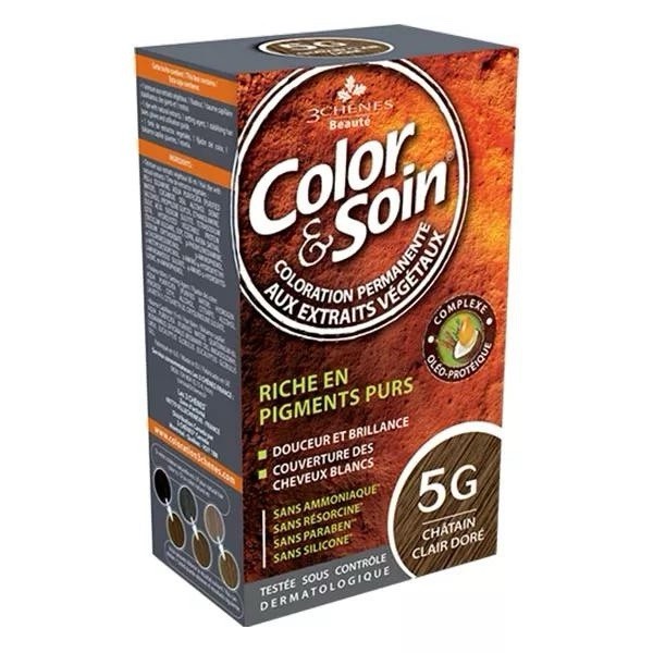 Color & Soin 5G coloration naturelle châtain clair doré pour couverture cheveux blancs
